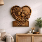 CNC- und 3D-Druckdatei Blumenherz Rosen – Holz-Basrelief als Muttertagsgeschenk, Wanddekoration STL