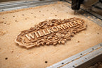 CNC-Datei "Willkommen" – ornamentales Basrelief für Holzskulptur, Wanddekoration STL