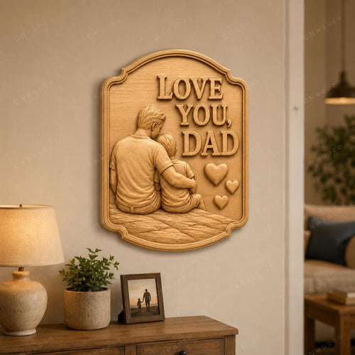 CNC & impression 3D relief Love You Dad avec père et fils, fichier STL très haute qualité