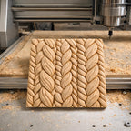 Fichier CNC panneau texture bois tressée, bas-relief motif tressé décoratif, décoration murale, motif porte meuble, modèle gravure 3D STL