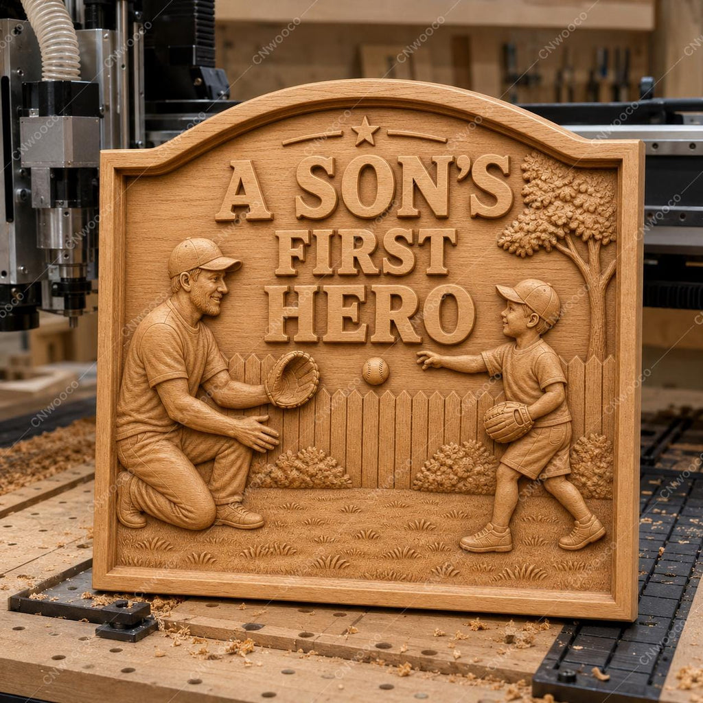 CNC & 3D-Reliefdruck Vater und Sohn Baseball First Hero, sehr hochwertige STL-Datei