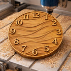 Fichier CNC horloge abstraite moderne – bas-relief 3D pour sculpture bois, décoration murale design STL