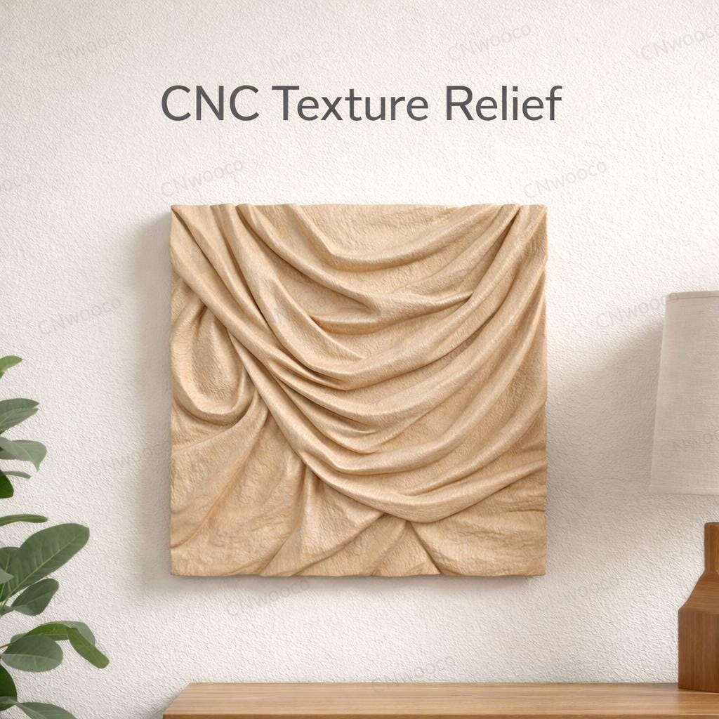 Fichier CNC panneau texture bois – bas-relief style tissu capitonné pour sculpture bois, motif décoratif meuble et porte STL