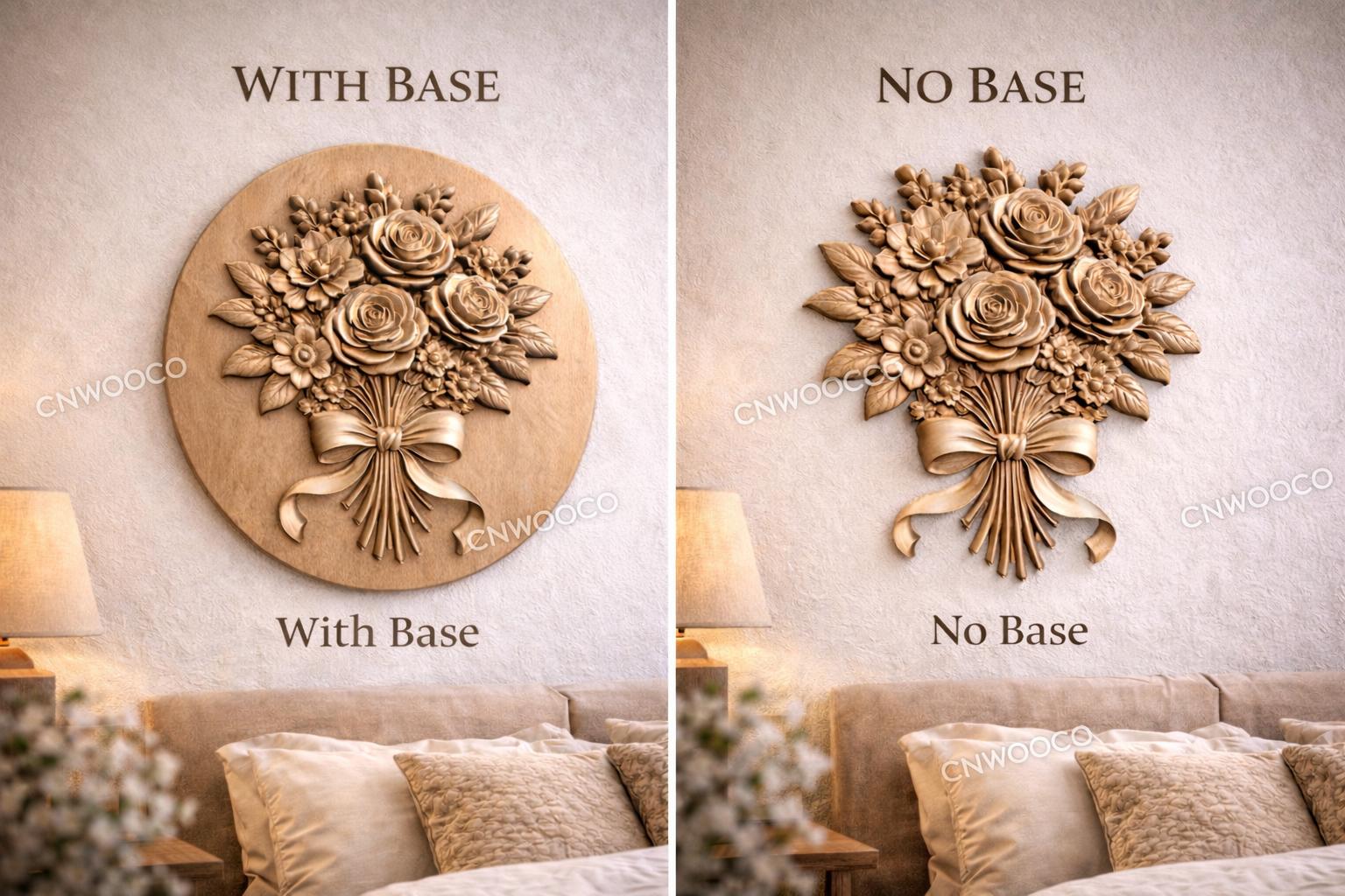CNC-Datei Blumenstrauß Rosen – 3D-Relief für Holzskulptur, Wanddekoration STL