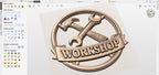 Fichier CNC panneau workshop outils bois, bas-relief atelier menuisier, décoration murale garage, modèle gravure 3D STL