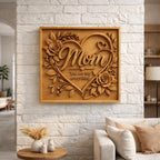 Blumenherz CNC-Datei Rosen – Holz-Basrelief für Muttertagsgeschenk, Wanddekoration Mama STL