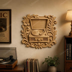 CNC & impression 3D relief tourne-disque vintage avec ornements floraux, fichier STL très haute qualité