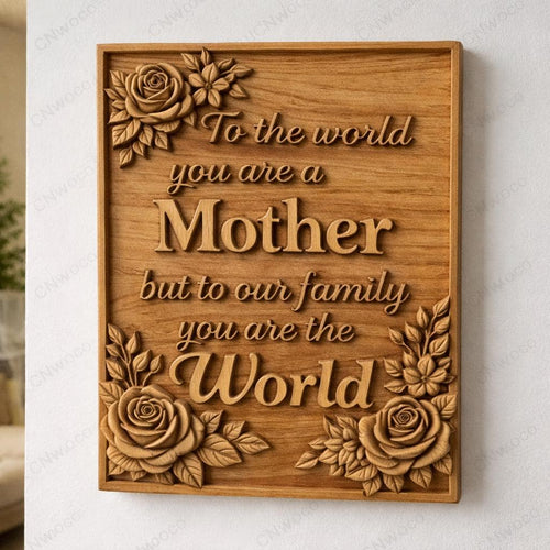 Fichier CNC & impression 3D cadeau fête des mères – cœur floral avec roses pour décoration murale maman STL