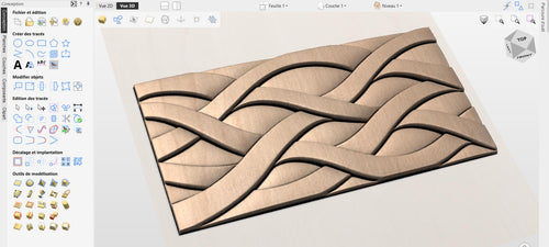 Fichier CNC panneau texture bois vague moderne – bas-relief pour sculpture bois, design façade meuble et décoration murale STL