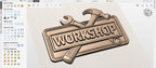 Fichier CNC panneau atelier bois, bas-relief outils menuisier, décoration murale rustique, cadeau menuisier, modèle gravure 3D STL