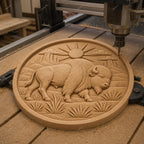 CNC & impression 3D bison western STL, relief buffalo USA pour sculpture bois et décoration ranch