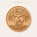 CNC & impression 3D relief arbre de vie familial avec parents et enfants, décoration famille pour gravure bois, STL de haute qualité