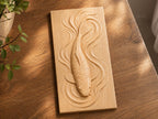 CNC-Datei Koi – japanisches Fisch-Basrelief für Holzschnitzerei, Zen-Wanddekoration und japanischer Teich STL