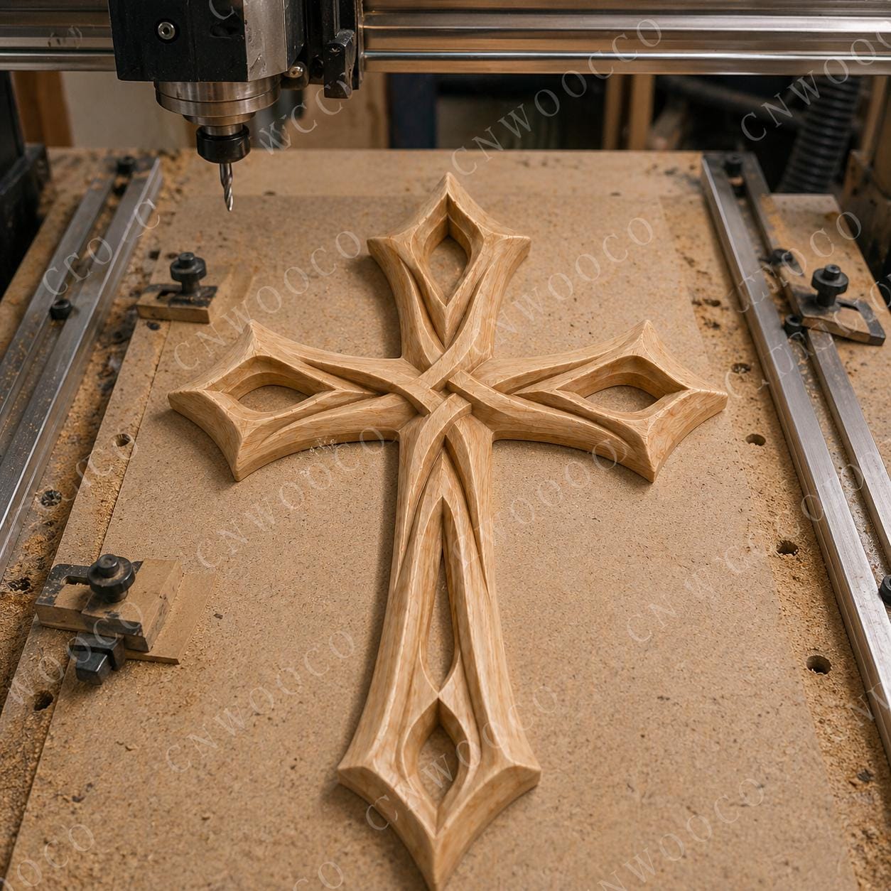 Fichier CNC & impression 3D – croix chrétienne en bas-relief 3D, modèle STL pour sculpture bois et décoration murale