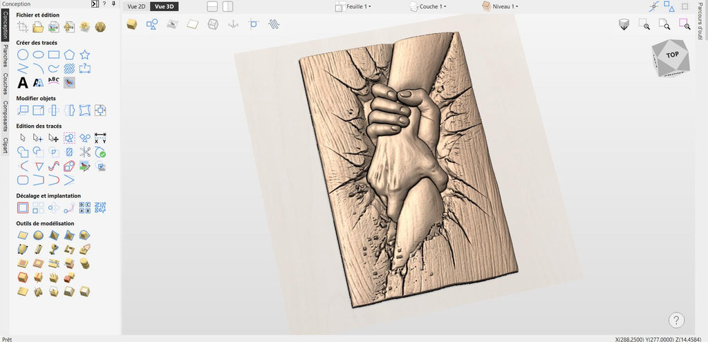 CNC-Datei betende Hände – Flachrelief-Einheit für Holzskulptur, Wanddekoration STL