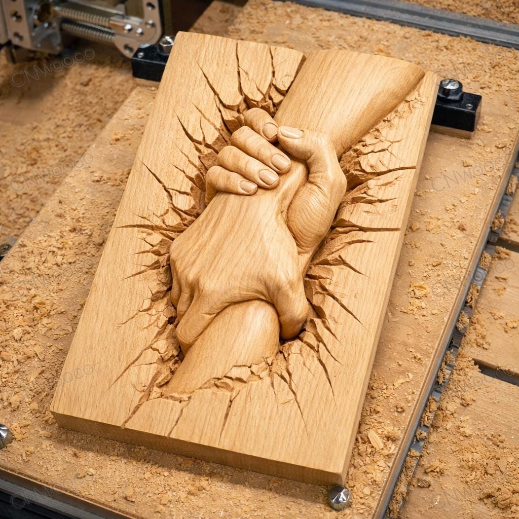 CNC-Datei betende Hände – Flachrelief-Einheit für Holzskulptur, Wanddekoration STL
