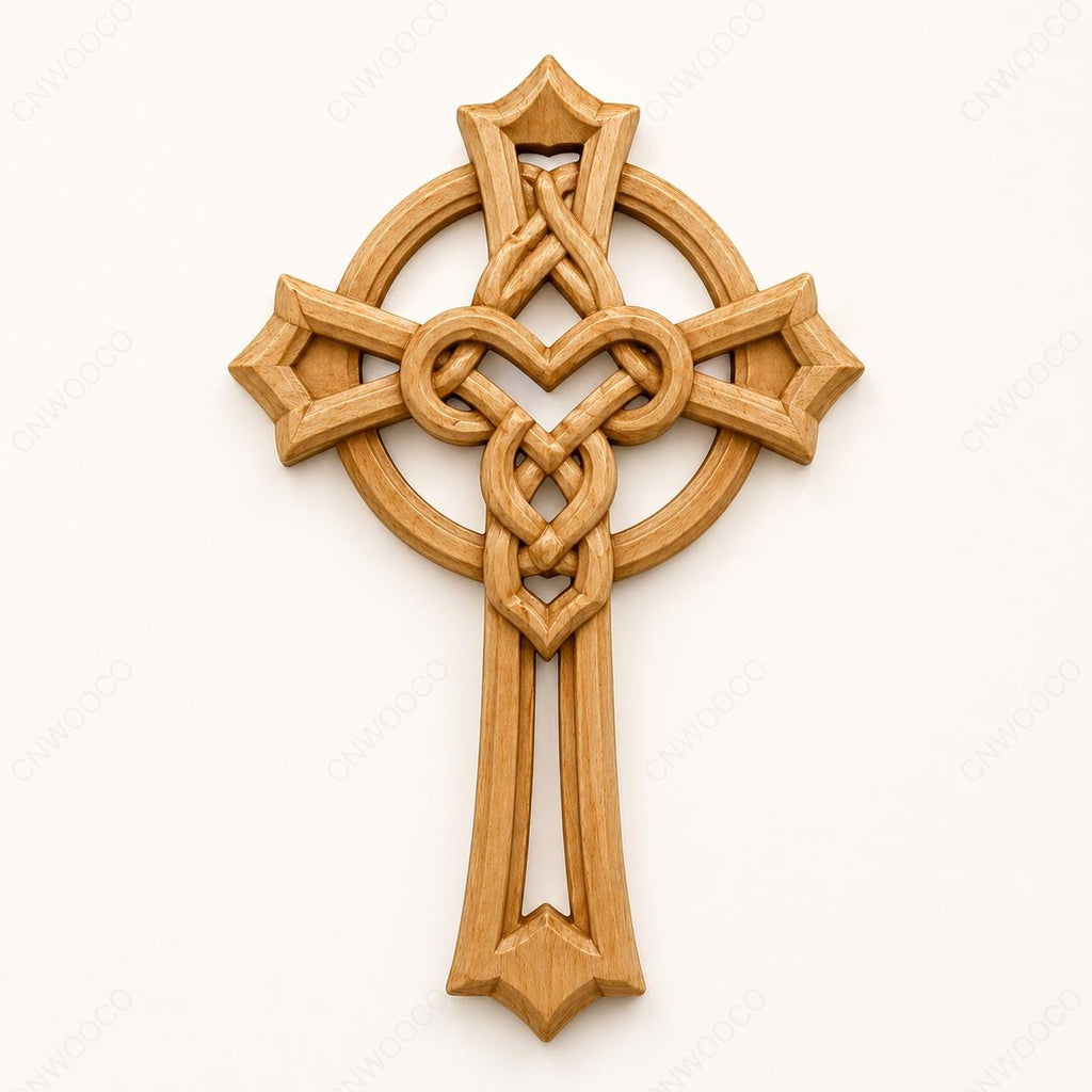 Fichier CNC & impression 3D – croix chrétienne en bas-relief 3D, modèle STL pour sculpture bois et décoration murale