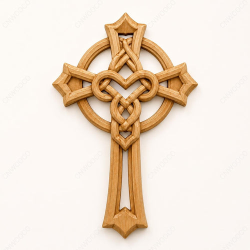 Fichier CNC & impression 3D – croix chrétienne en bas-relief 3D, modèle STL pour sculpture bois et décoration murale