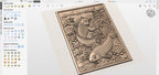 Fichier CNC carpe koi japonaise, bas-relief bois paysage asiatique, décoration murale zen, sculpture bois, modèle gravure 3D STL