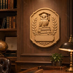 CNC & impression 3D relief hibou diplômé sur livres, plaque école graduation pour gravure bois, STL de haute qualité, à personnaliser