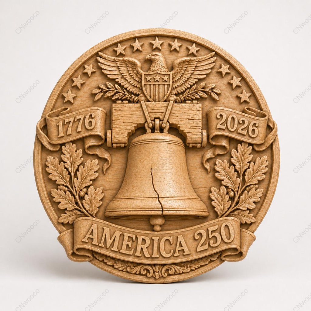 CNC- & 3D-Druckdatei Amerika 250 Bundle, 3 patriotische STL-Reliefs, USA Jubiläum 1776 2026