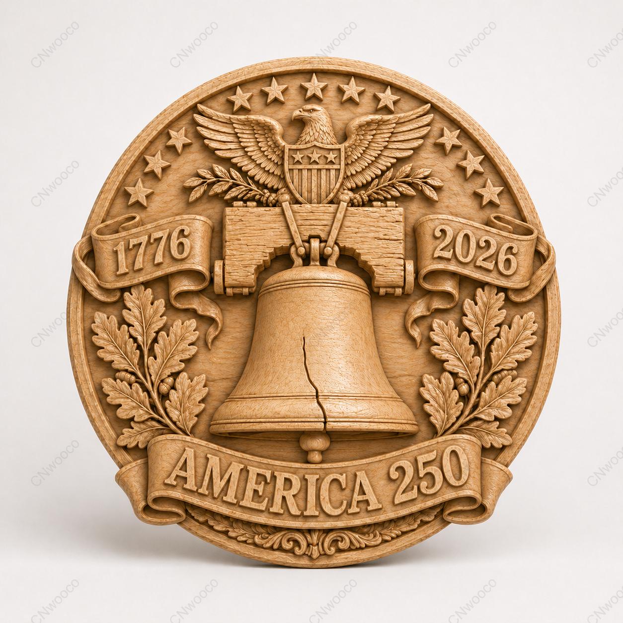 CNC- & 3D-Druckdatei Amerika 250 Bundle, 3 patriotische STL-Reliefs, USA Jubiläum 1776 2026