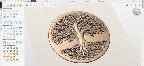Fichier CNC arbre de vie – bas-relief spirituel pour sculpture bois, décoration murale STL