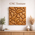 Fichier CNC panneau texture bois galets organiques – bas-relief motif pour sculpture bois, design surface décorative et panneau mural STL