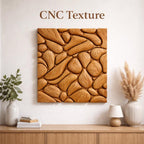 Fichier CNC panneau texture bois galets organiques – bas-relief motif pour sculpture bois, design surface décorative et panneau mural STL
