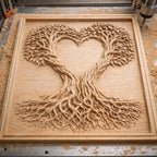 Fichier CNC cœur arbre de vie – bas-relief romantique pour sculpture bois, décoration murale Saint-Valentin STL