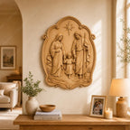 CNC & impression 3D relief Sainte Famille avec enfant Jésus, fichier STL très haute qualité