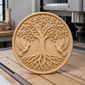 CNC & impression 3D relief arbre de vie avec colombes, décoration spirituelle nature, fichier STL très haute qualité