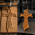 Fichier CNC & impression 3D – croix chrétienne en bas-relief 3D, modèle STL pour sculpture bois et décoration murale