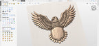 Fichier CNC blason aigle héraldique, bas-relief bois patriotique, décoration murale, sculpture bois, modèle gravure 3D STL
