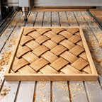 Fichier CNC panneau texture bois tressée – bas-relief motif pour sculpture bois, design porte de meuble et décoration murale STL