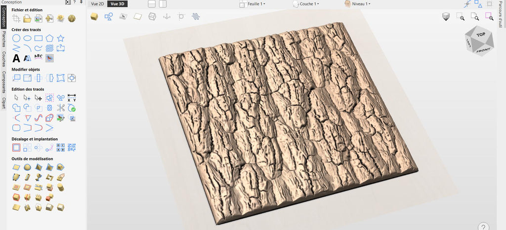 Fichier CNC panneau texture écorce bois, bas-relief rustique arbre, décoration murale, panneau porte meuble, modèle gravure 3D STL