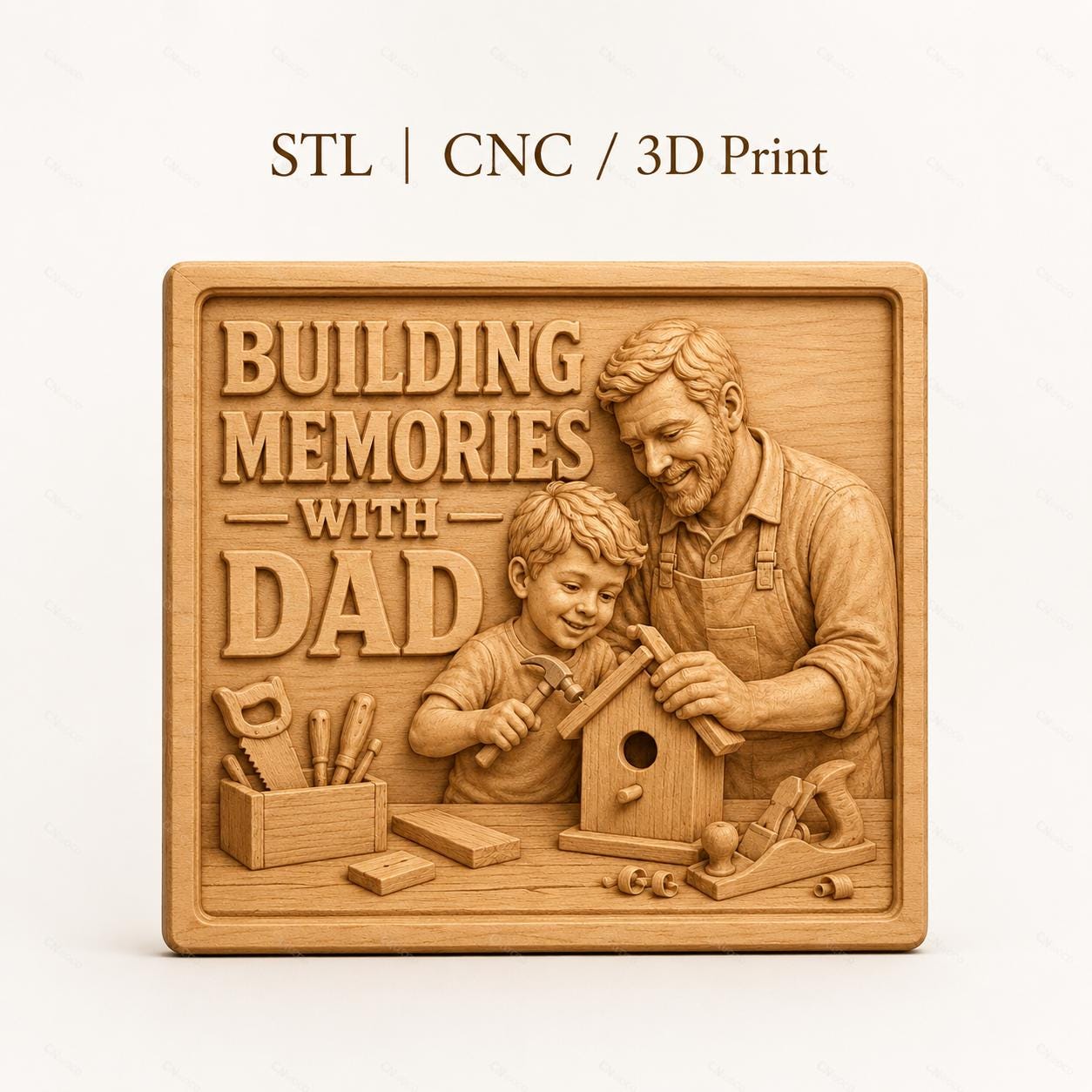 CNC & impression 3D relief Building Memories with Dad, fichier STL très haute qualité