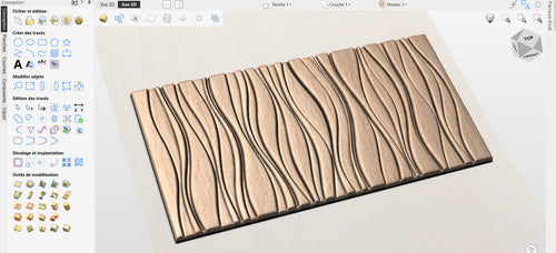 Fichier CNC panneau texture bois vague moderne – bas-relief pour sculpture bois, design façade meuble et décoration murale STL