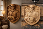 Fichier CNC menuisier atelier, bas-relief bois artisan, décoration murale workshop, cadeau woodworker, modèle gravure 3D STL