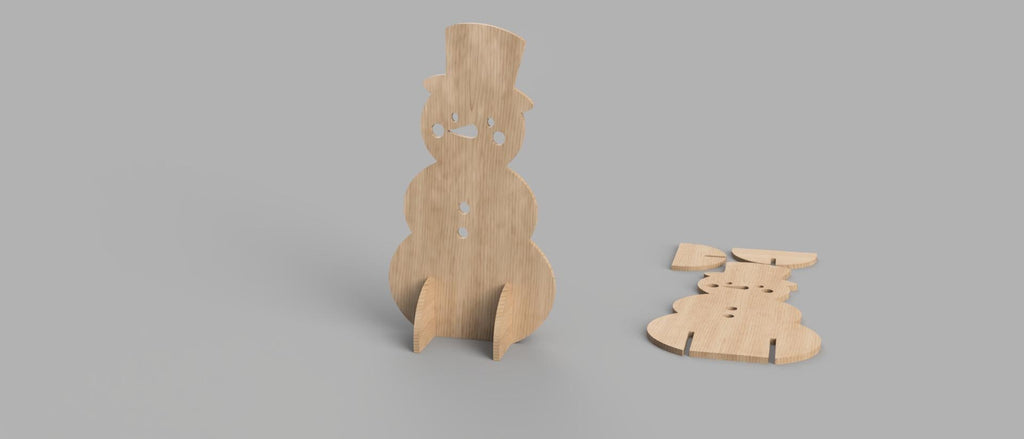 CNC- & Laser-Schneemann Weihnachten – Weihnachtsdekoration für CNC und Laser, Formate svg dxf ai pdf crv3d crv
