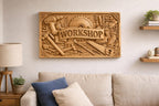 Fichier CNC panneau atelier outils menuiserie – bas-relief pour sculpture bois, décoration murale workshop STL