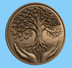 CNC & impression 3D arbre de vie tenu par des mains, fichier STL très haute qualité
