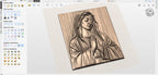 Fichier CNC & impression 3D Vierge Marie en prière – bas-relief Madonna pour sculpture bois, décoration murale chrétienne STL