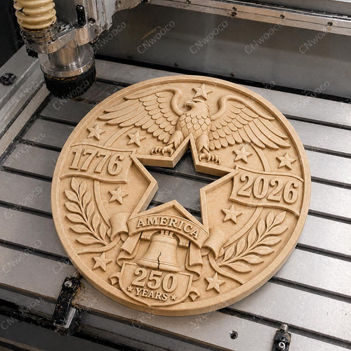 Fichier CNC & impression 3D America 250 – bas-relief aigle USA 1776-2026, Liberty Bell, 4th of July STL bois