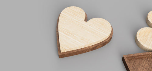 CNC heart box file stl dxf svg pdf ai crv crv3d for CNC router digital download