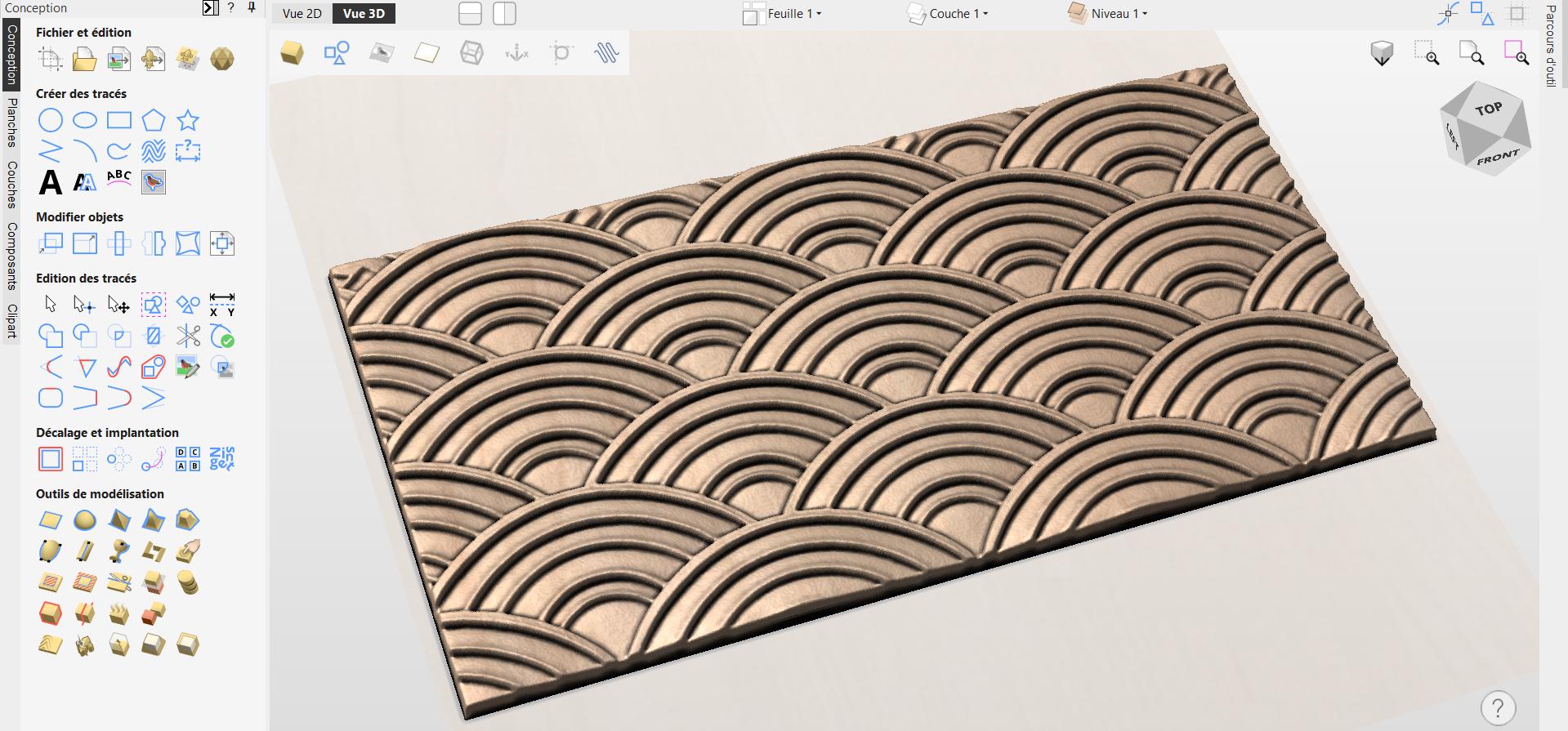 Fichier CNC panneau texture bois vague seamless – bas-relief pour sculpture bois, design porte de meuble et panneau mural STL