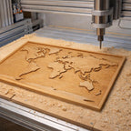 CNC-Datei Weltkarte, geographisches Holzrelief, moderne Wanddekoration, Kartenpaneel, STL 3D Gravurmodell