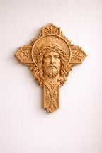 Fichier CNC croix Jésus – bas-relief chrétien pour sculpture bois, décoration murale religieuse STL