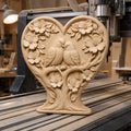 CNC & impression 3D oiseaux amoureux dans cœur floral, fichier STL très haute qualité