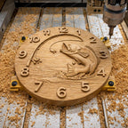 Fichier CNC horloge pêche bass – bas-relief poisson pour sculpture bois, décoration murale pêcheur STL